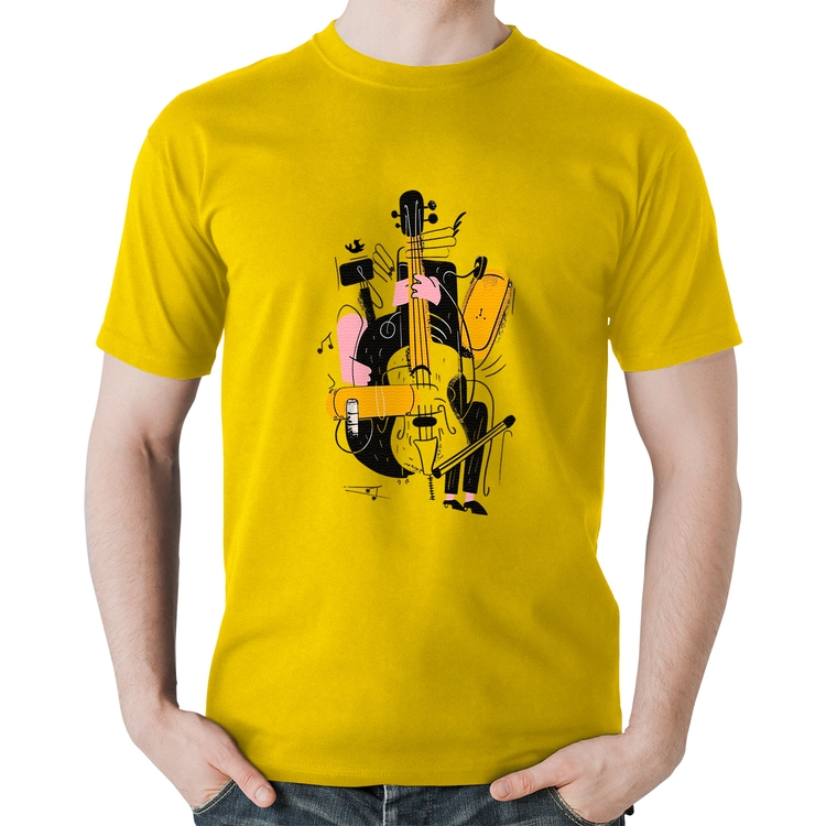Camiseta Algodão Jazzy Bass - Amarela