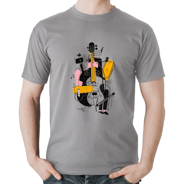 Camiseta Algodão Jazzy Bass - Cinza