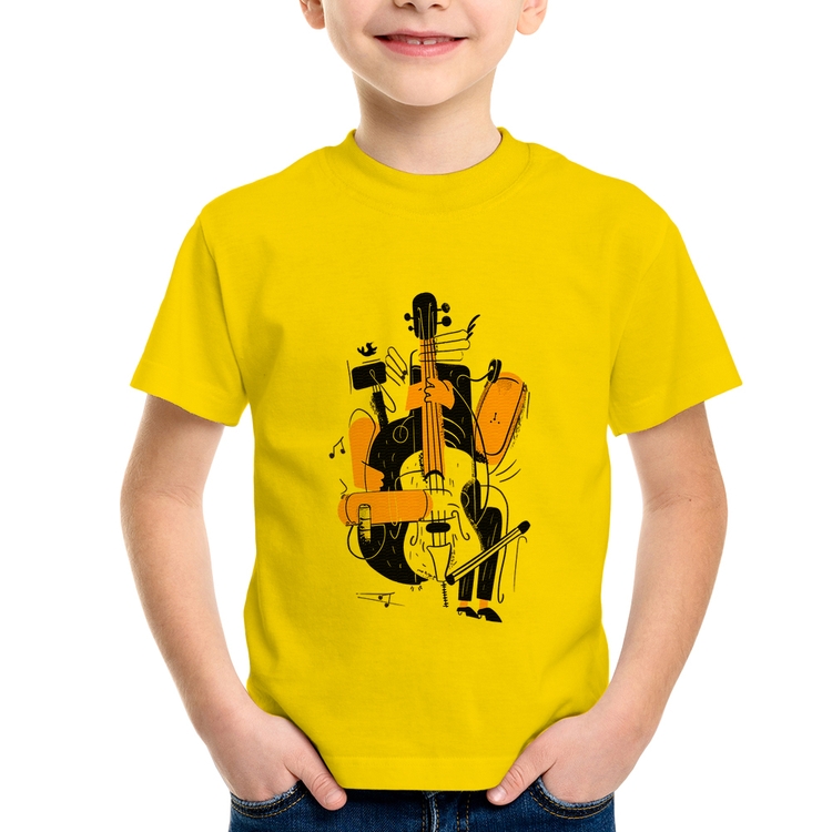Camiseta Infantil Jazzy Bass - Amarela