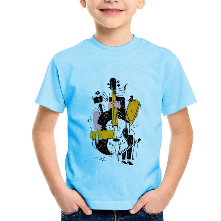 Camiseta Infantil Jazzy Bass - Azul Bebê