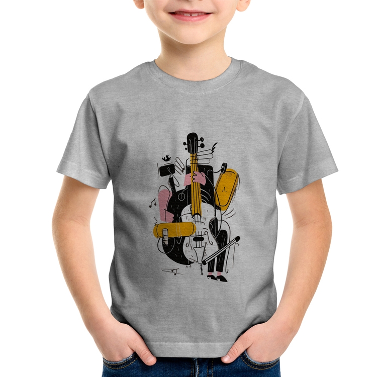 Camiseta Infantil Jazzy Bass - Cinza