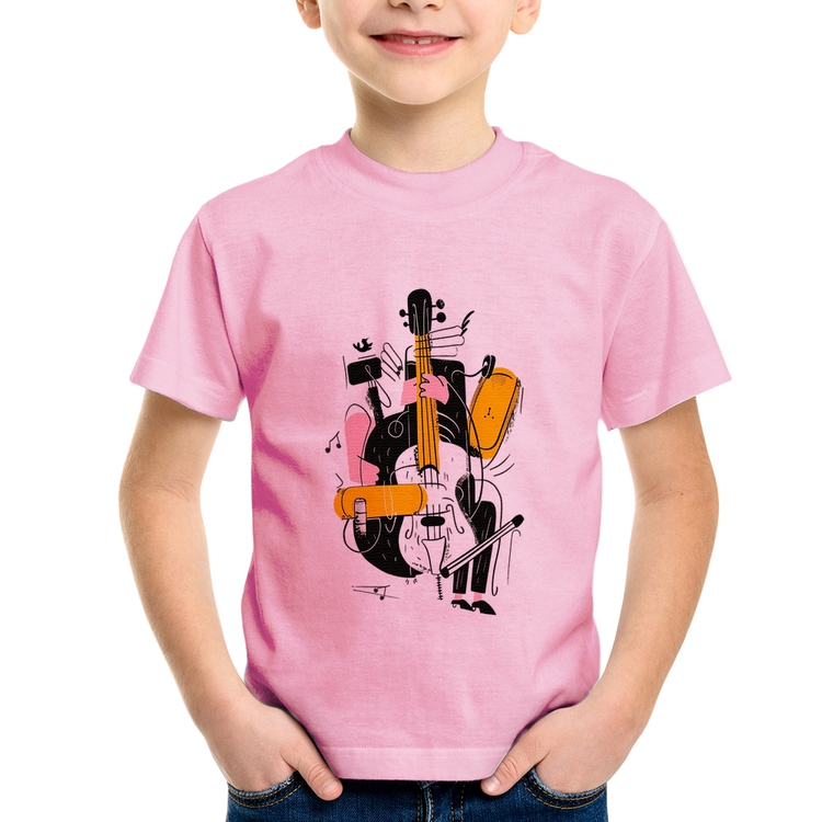 Camiseta Infantil Jazzy Bass - Rosa Bebê
