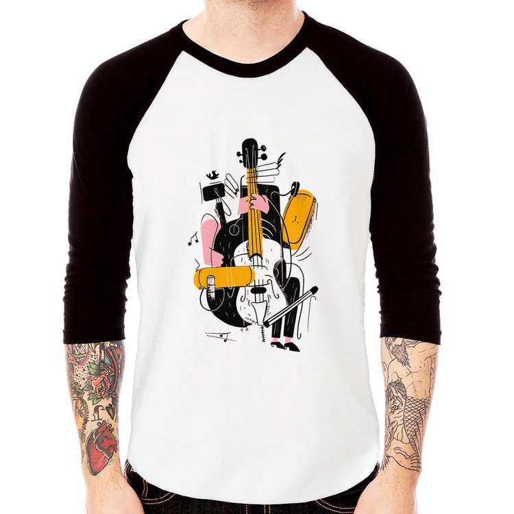 Camiseta Raglan Jazzy Bass Manga 3/4