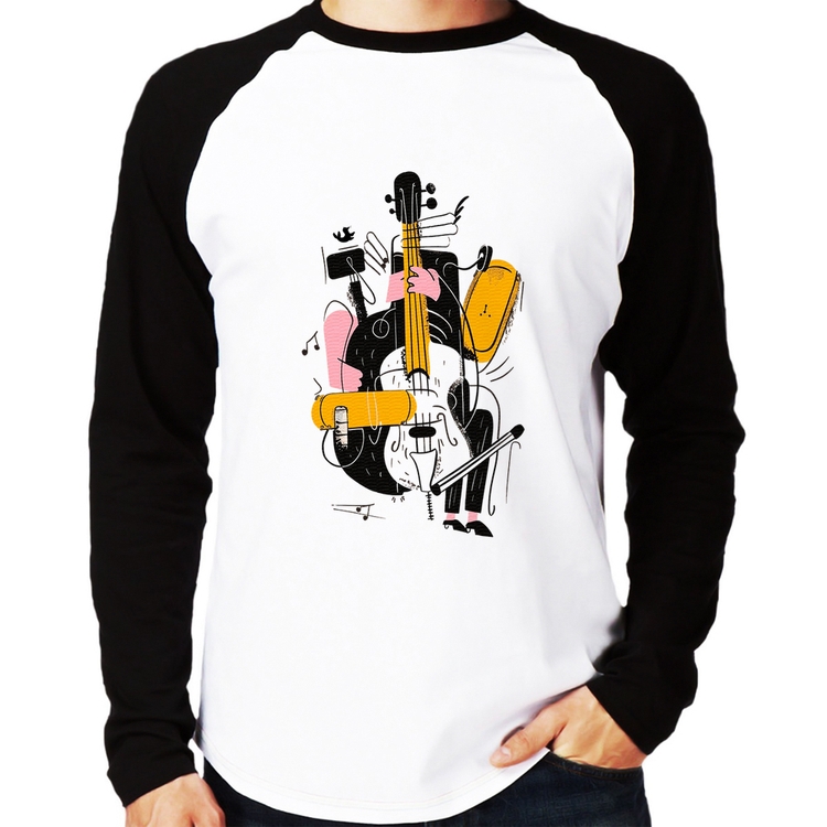 Camiseta Raglan Jazzy Bass Manga Longa