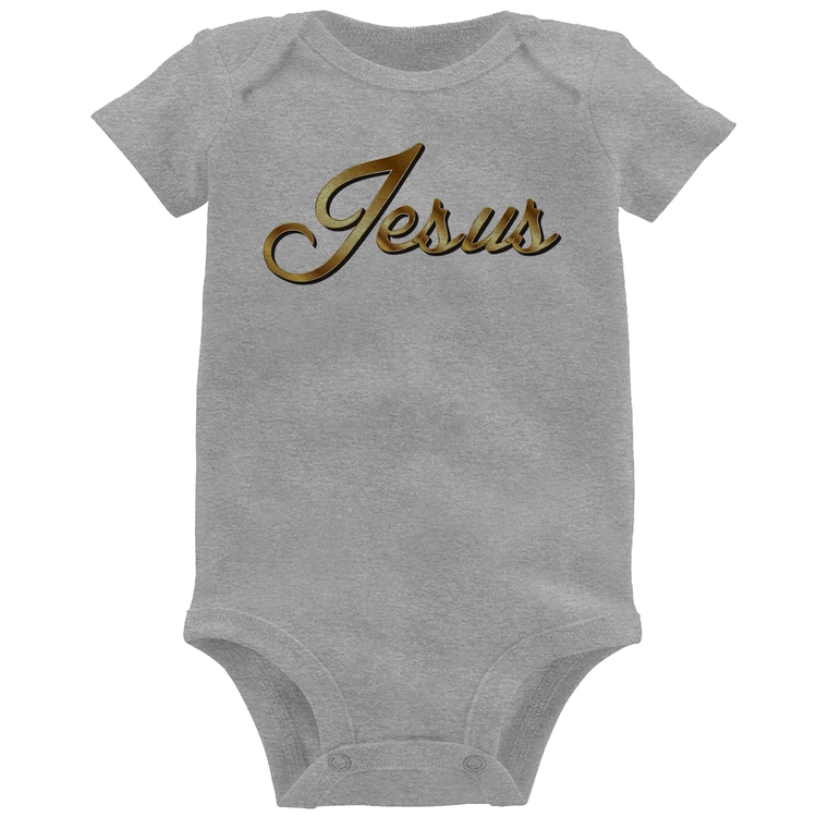 Body Bebê Jesus  - Cinza