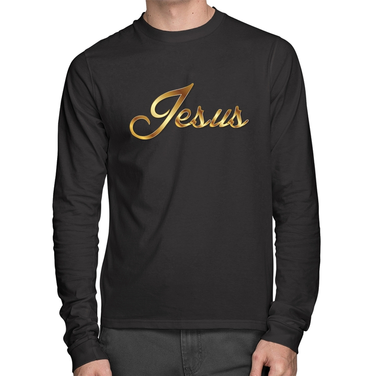 Camiseta Algodão Jesus  Manga Longa
