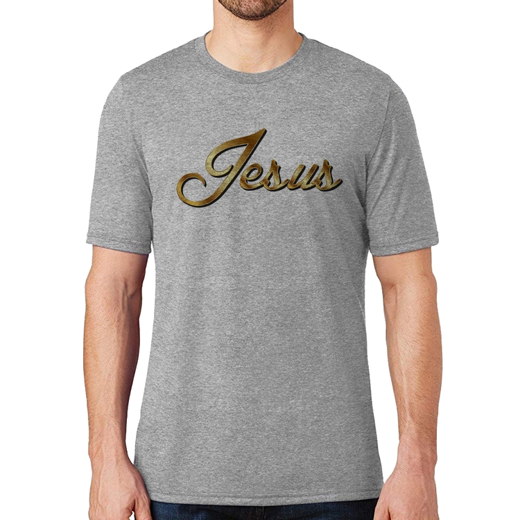 Camiseta Jesus  - Cinza