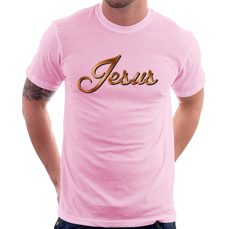 Camiseta Jesus  - Rosa Bebê