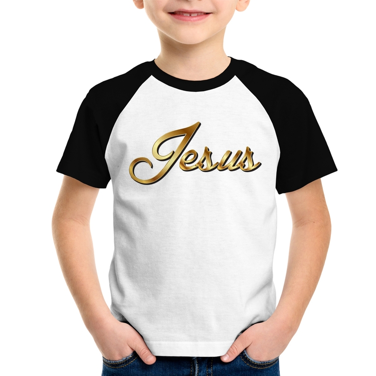 Camiseta Raglan Infantil Jesus 
