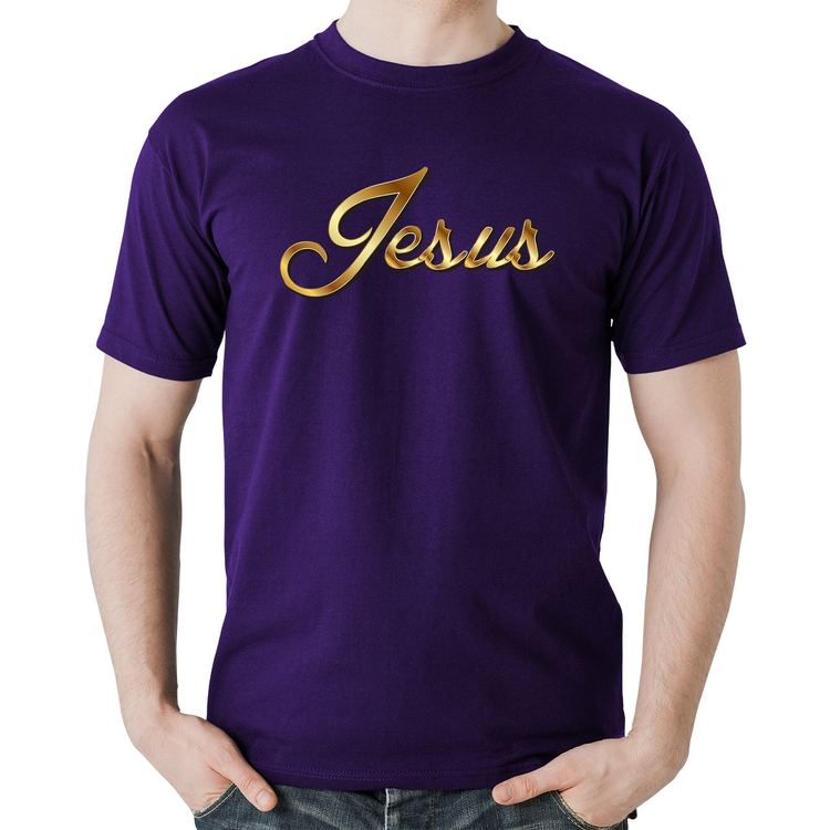 Camiseta Algodão Jesus  - Roxa