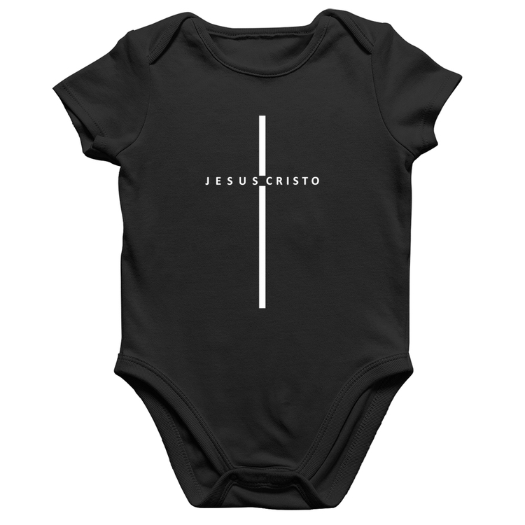 Body Bebê Algodão Jesus Cristo em Cruz