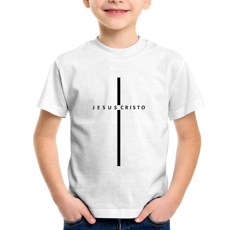 Camiseta Infantil Jesus Cristo em Cruz