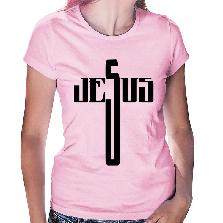 Baby Look Jesus Cruz - Rosa Bebê