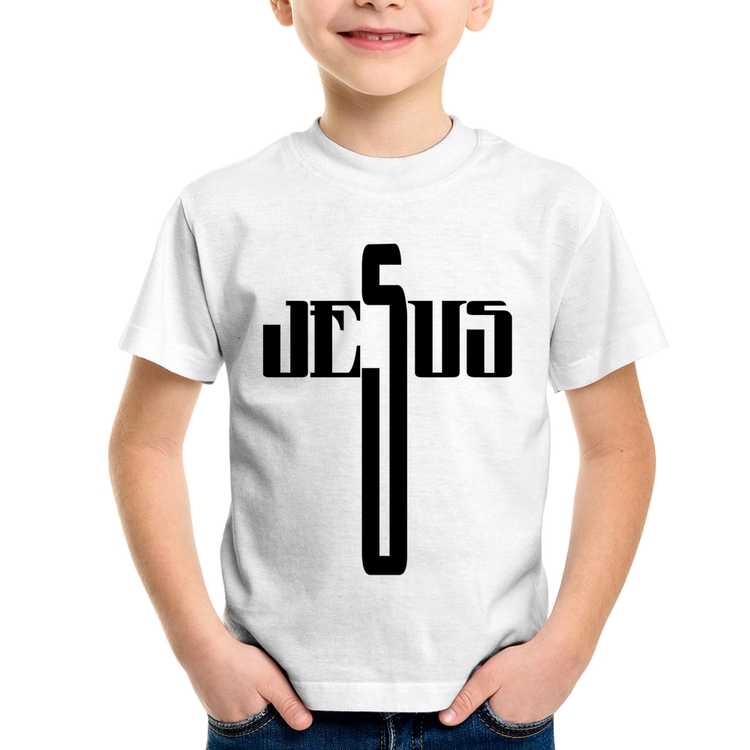 Camiseta Infantil Jesus Cruz