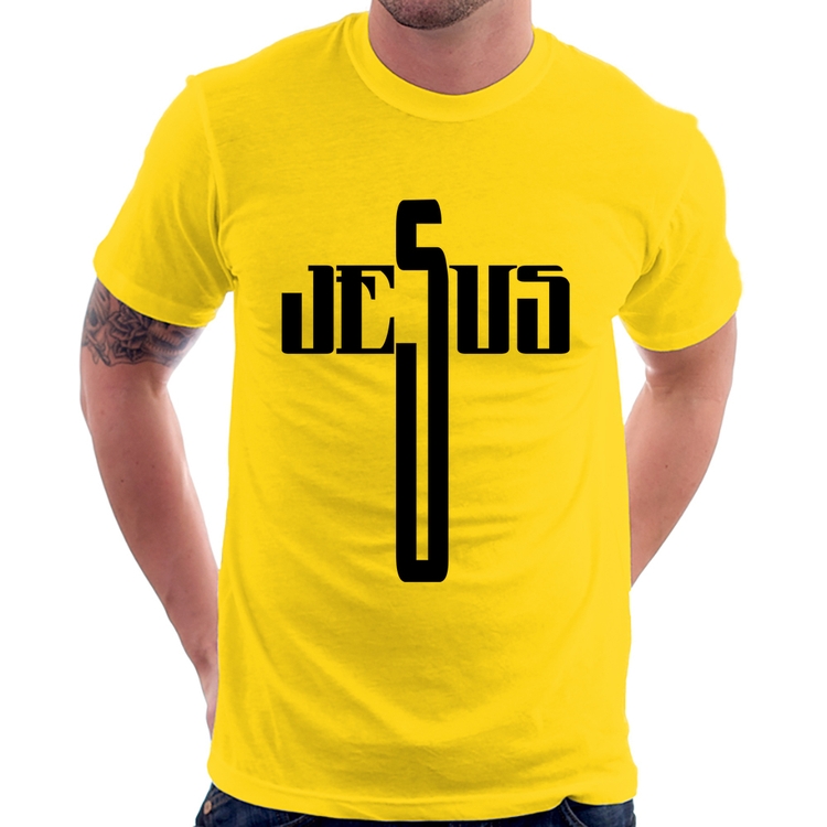 Camiseta Jesus Cruz - Amarela