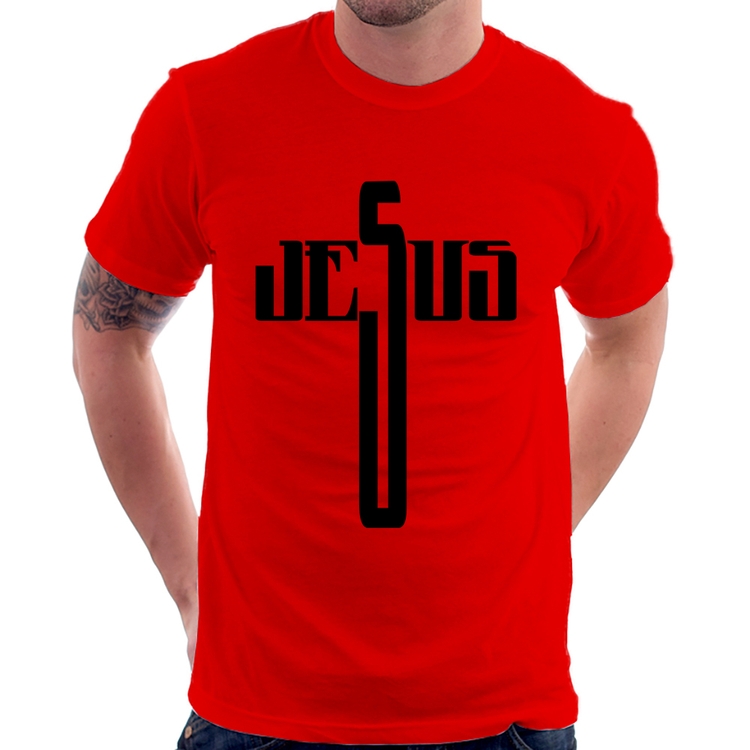 Camiseta Jesus Cruz - Vermelha