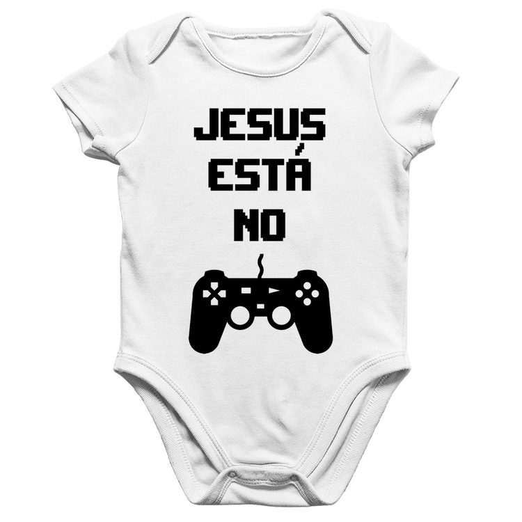 Body Bebê Algodão Jesus está no controle - Branco