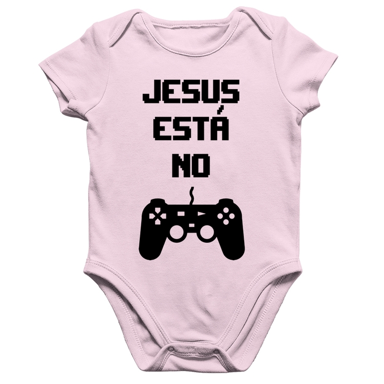 Body Bebê Algodão Jesus está no controle - Rosa Bebê