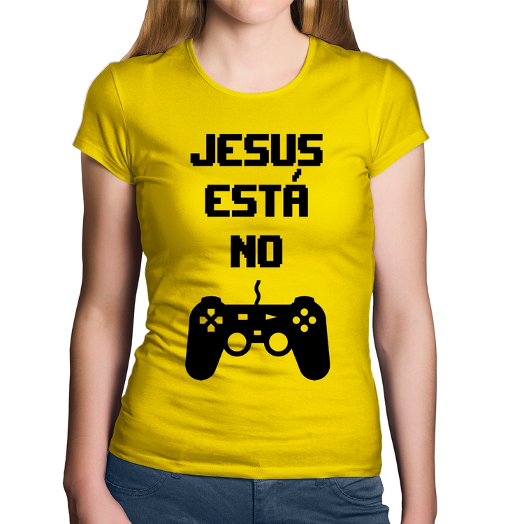 Baby Look Algodão Jesus está no controle - Amarela