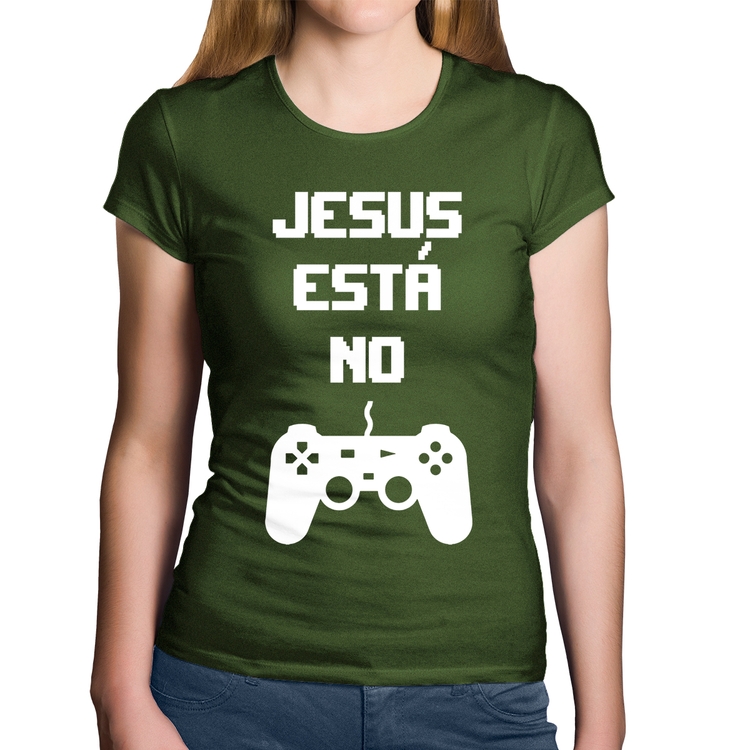 Baby Look Algodão Jesus está no controle - Musgo