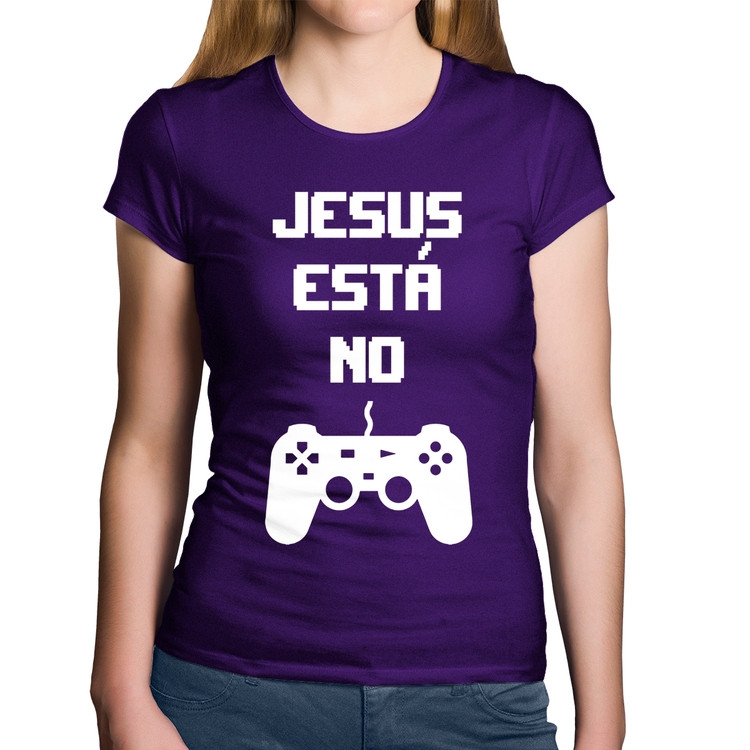 Baby Look Algodão Jesus está no controle - Roxa