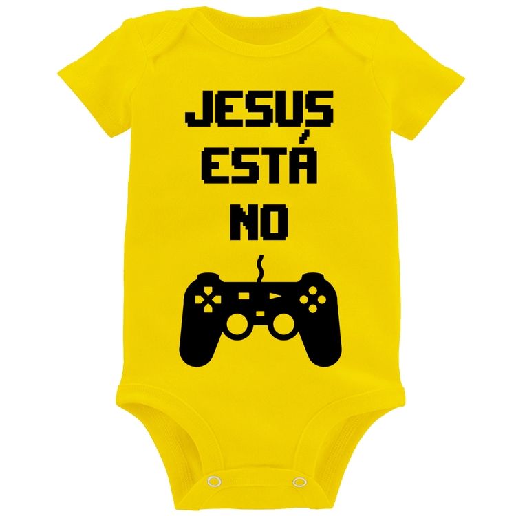 Body Bebê Jesus está no controle - Amarelo