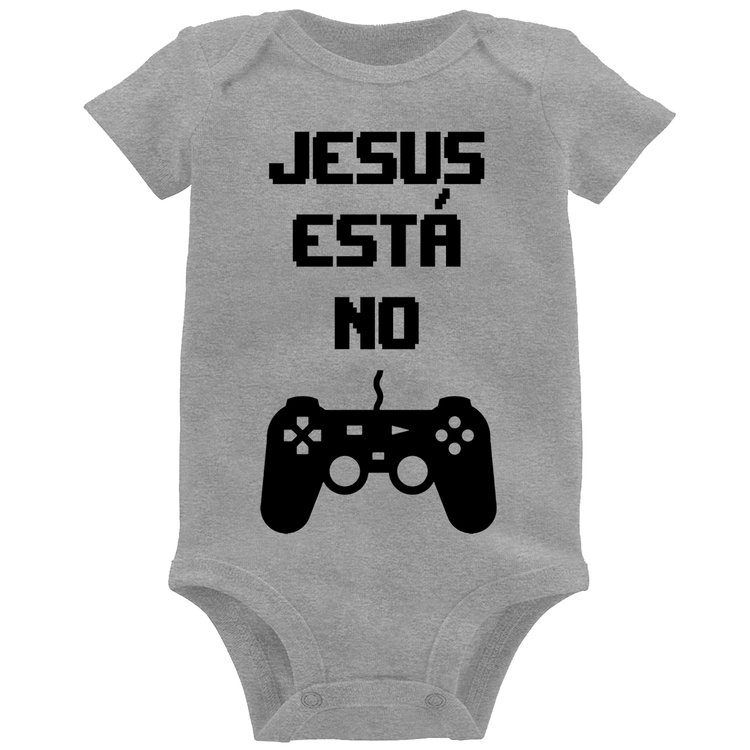 Body Bebê Jesus está no controle - Cinza