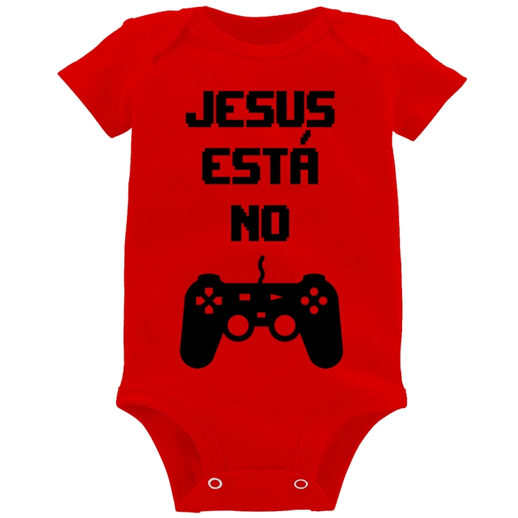 Body Bebê Jesus está no controle - Vermelho