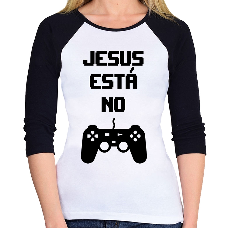Baby Look Raglan Jesus está no controle Manga 3/4
