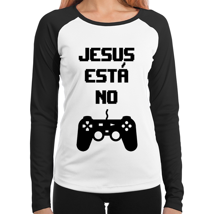 Baby Look Raglan Jesus está no controle Manga Longa