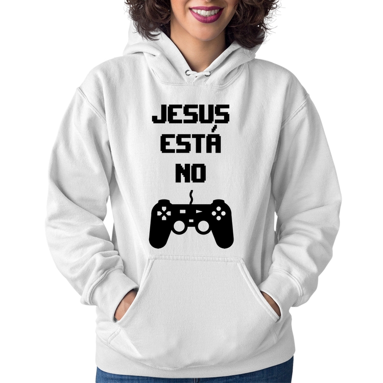 Moletom Feminino Jesus está no controle - Branco