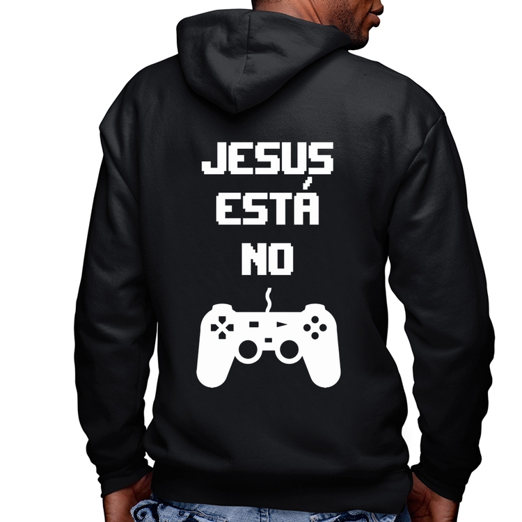 Blusa Moletom Jesus está no controle Masculina com Capuz e Zíper