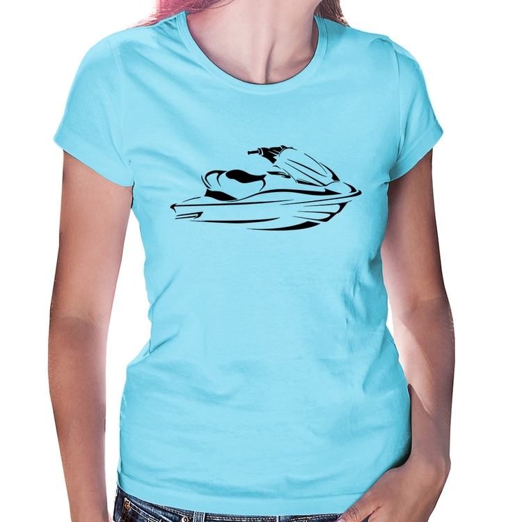 Baby Look Jet Ski - Azul Bebê