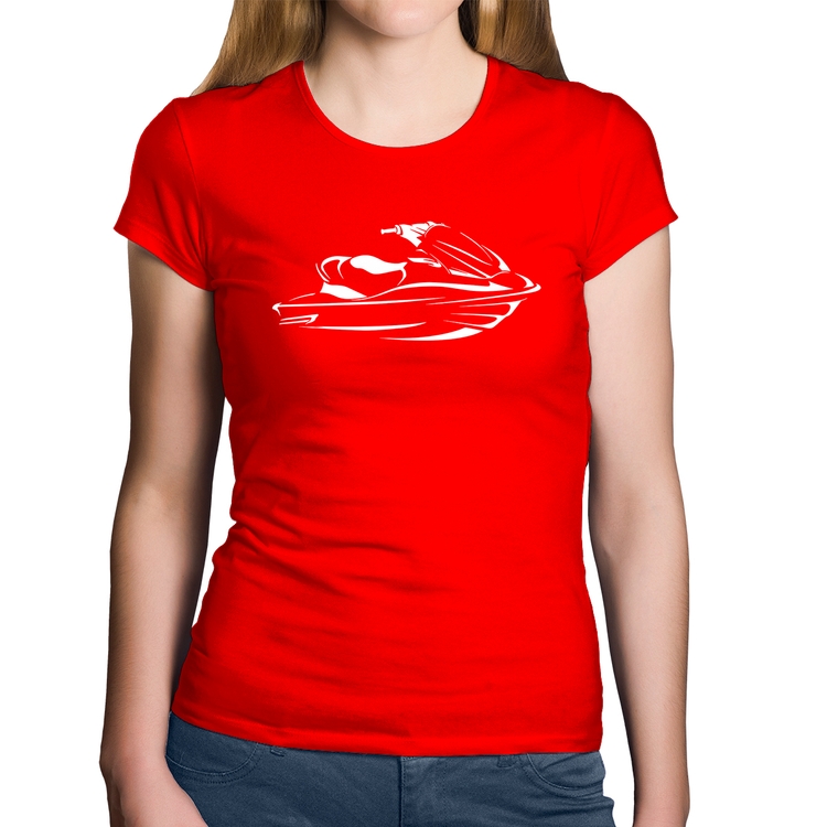 Baby Look Algodão Jet Ski - Vermelha