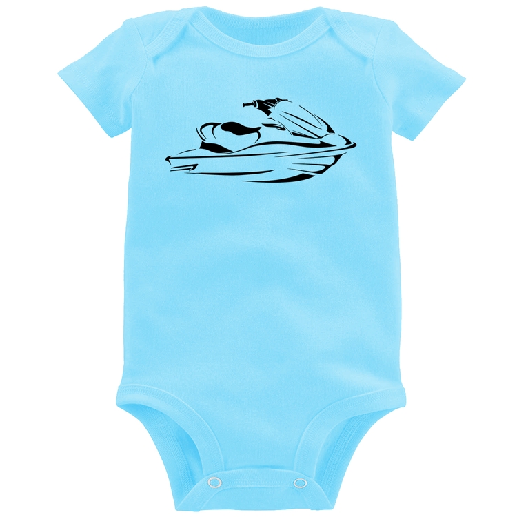 Body Bebê Jet Ski - Azul Bebê