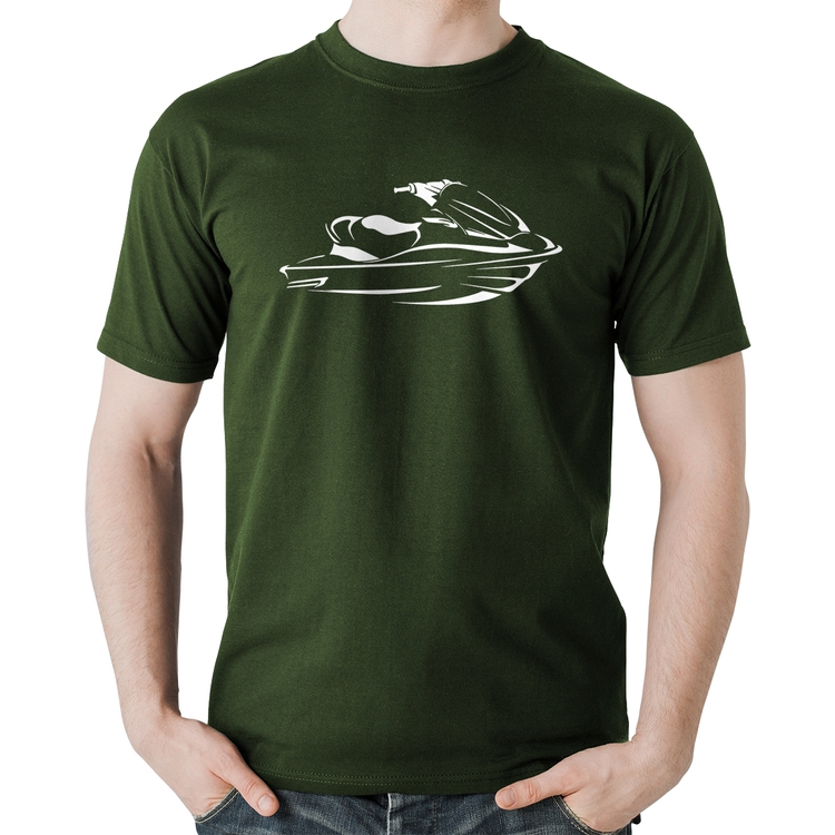 Camiseta Algodão Jet Ski - Musgo