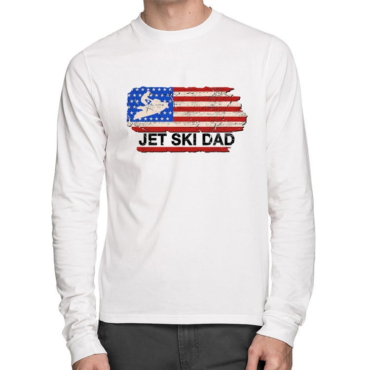 Camiseta Algodão Jet Ski Dad Manga Longa - Branca