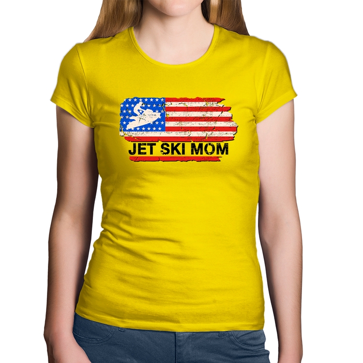 Baby Look Algodão Jet Ski Mom - Amarela