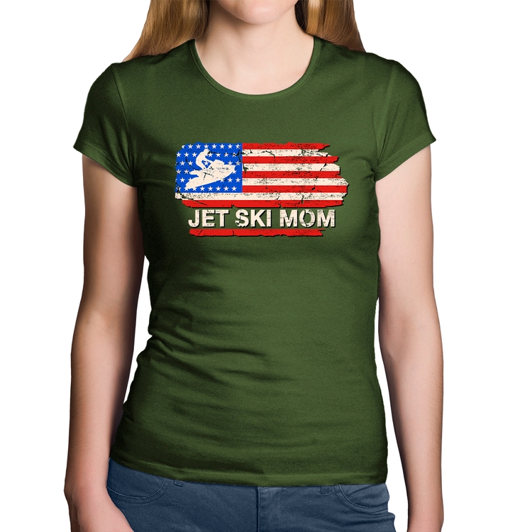 Baby Look Algodão Jet Ski Mom - Musgo