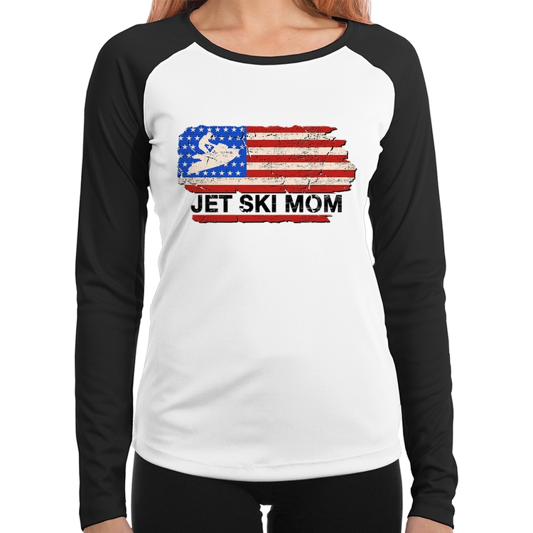 Baby Look Raglan Jet Ski Mom Manga Longa