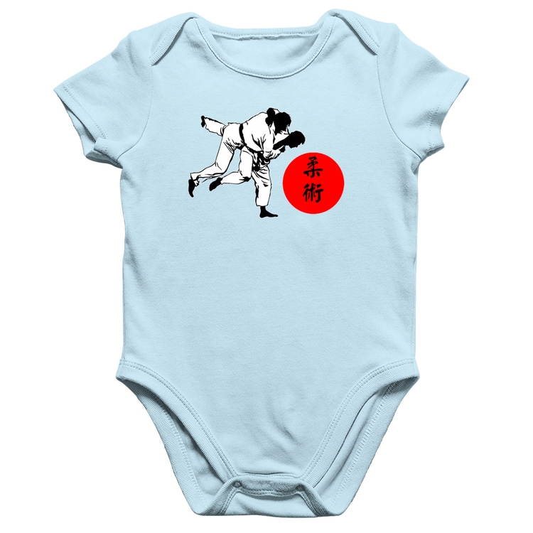 Body Bebê Algodão Jiu Jitsu Judô Artes Marciais - Azul Bebê