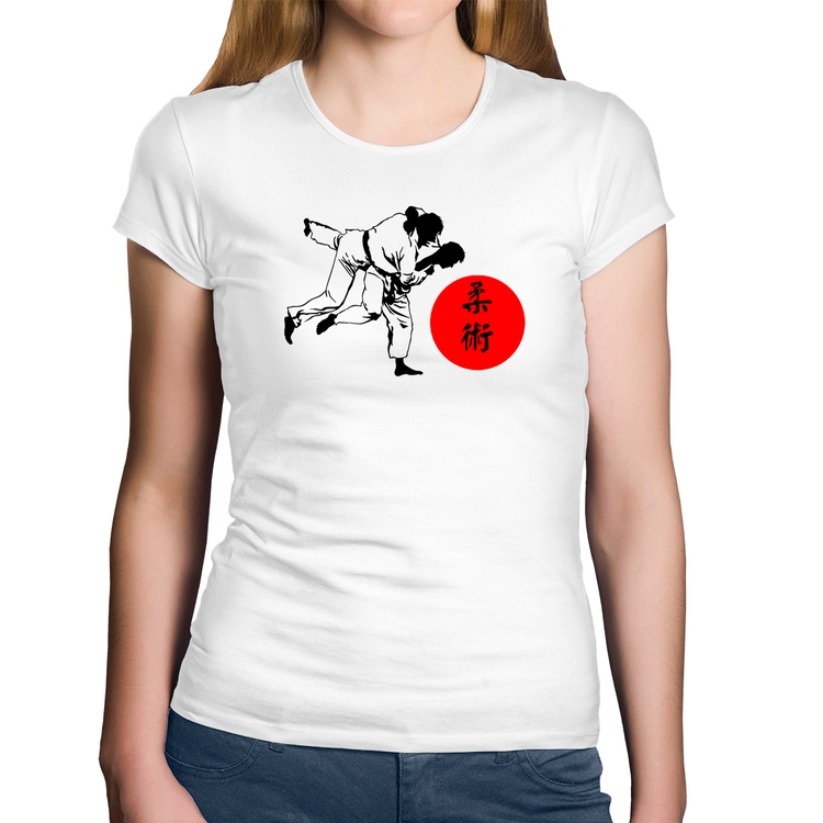 Baby Look Algodão Jiu Jitsu Judô Artes Marciais - Branca