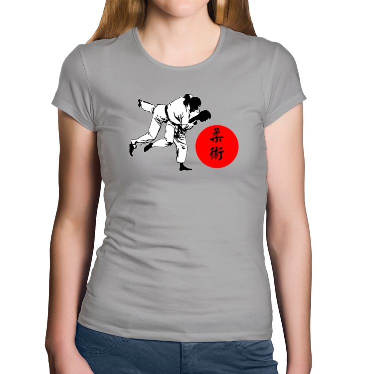 Baby Look Algodão Jiu Jitsu Judô Artes Marciais - Cinza