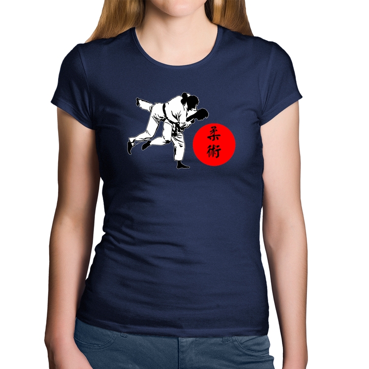 Baby Look Algodão Jiu Jitsu Judô Artes Marciais - Marinho