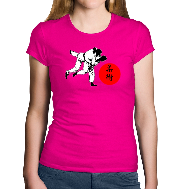 Baby Look Algodão Jiu Jitsu Judô Artes Marciais - Rosa