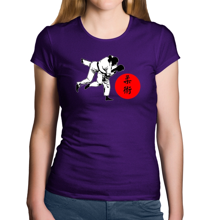 Baby Look Algodão Jiu Jitsu Judô Artes Marciais - Roxa