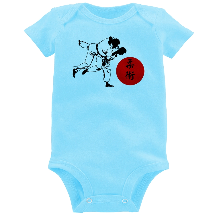 Body Bebê Jiu Jitsu Judô Artes Marciais - Azul Bebê