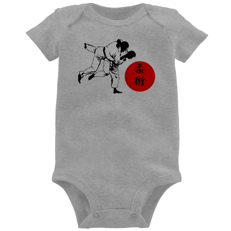 Body Bebê Jiu Jitsu Judô Artes Marciais - Cinza