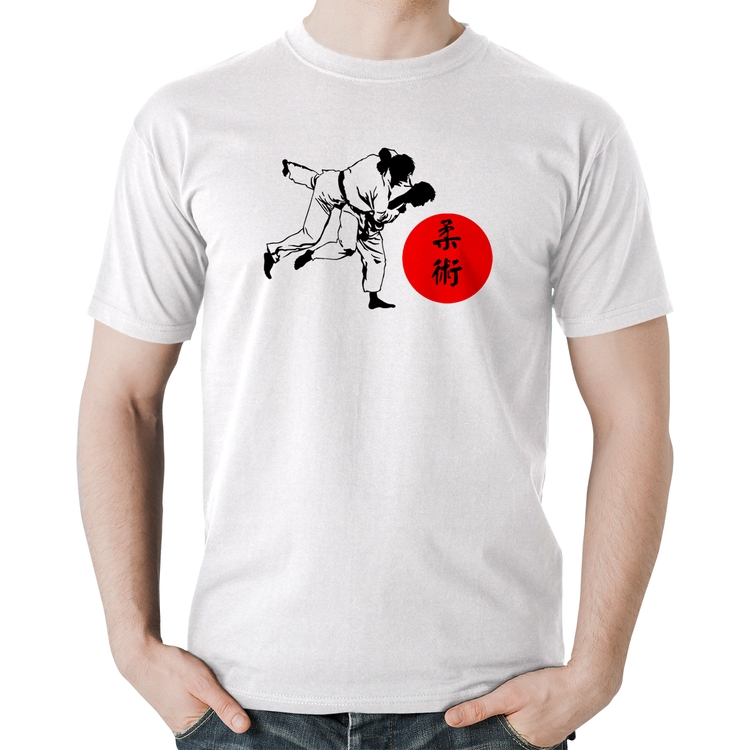 Camiseta Algodão Jiu Jitsu Judô Artes Marciais - Branca