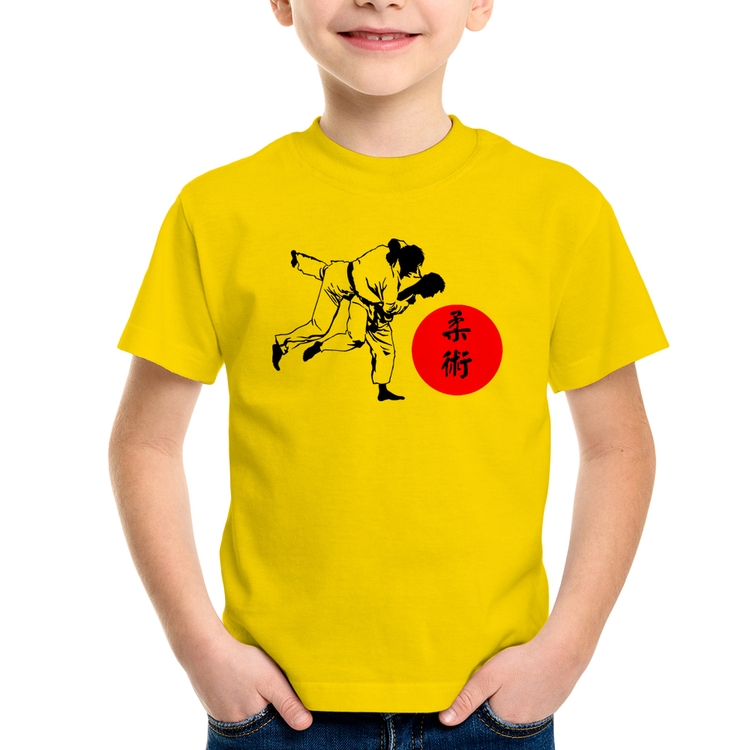 Camiseta Infantil Jiu Jitsu Judô Artes Marciais - Amarela